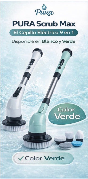 PURA Scrub Max - El Cepillo Eléctrico 9 en 1 que Recupera tu Tiempo - cepillo elèctrico de limpieza|E - amsshopp