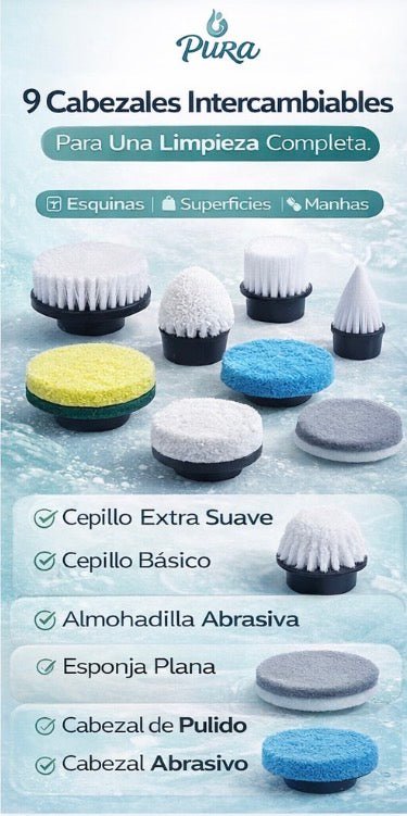 PURA Scrub Max - El Cepillo Eléctrico 9 en 1 que Recupera tu Tiempo - cepillo elèctrico de limpieza|E - amsshopp