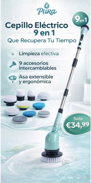PURA Scrub Max - El Cepillo Eléctrico 9 en 1 que Recupera tu Tiempo - cepillo elèctrico de limpieza|E - amsshopp