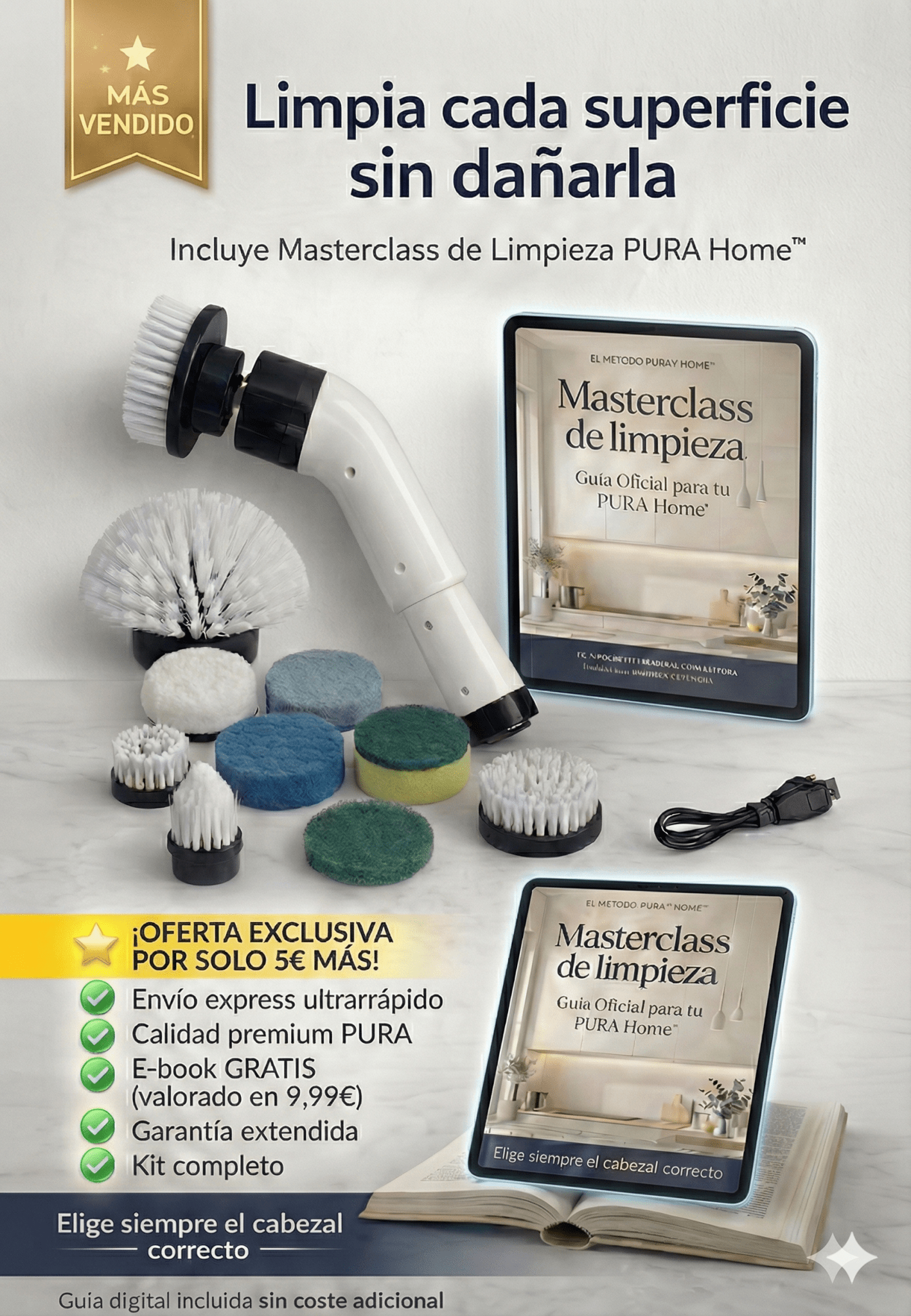 PURA Scrub Max Pro - Cepillo Eléctrico de Limpieza|PURA